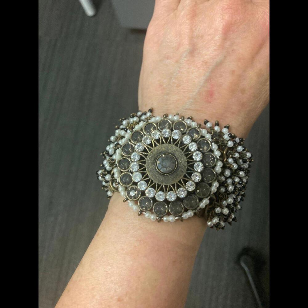 Rhinestone Cha Cha Statement Bracelet - image 1